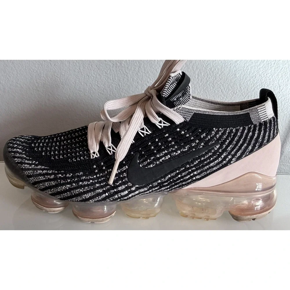 Nike Air VaporMax Flyknit 3 Black & Barely Rose | Women's Shoes (Size: 7)